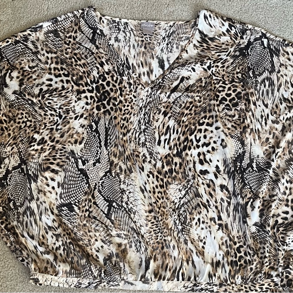 Women’s Chico’s animal print blouse size 3